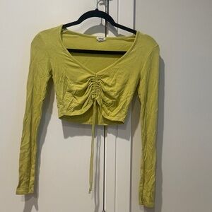 Garage Lime Green Ruched Crop Top